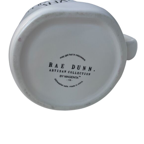 RAE DUNN "THROWING SHADE" Double Sided Mug With Sunglasses On Back Blue Inside - Picture 5 of 6